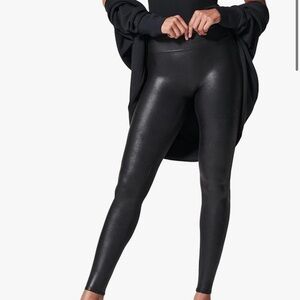 90. spanx faux leather legging high waist s & L